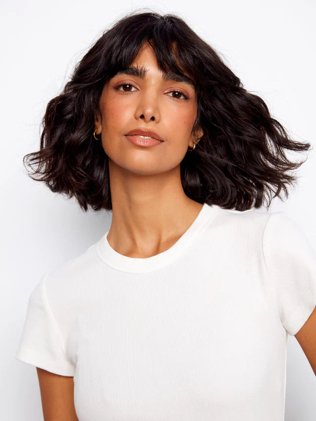 Charlie B Tencel Ribbed Crew Neck T-Shirt