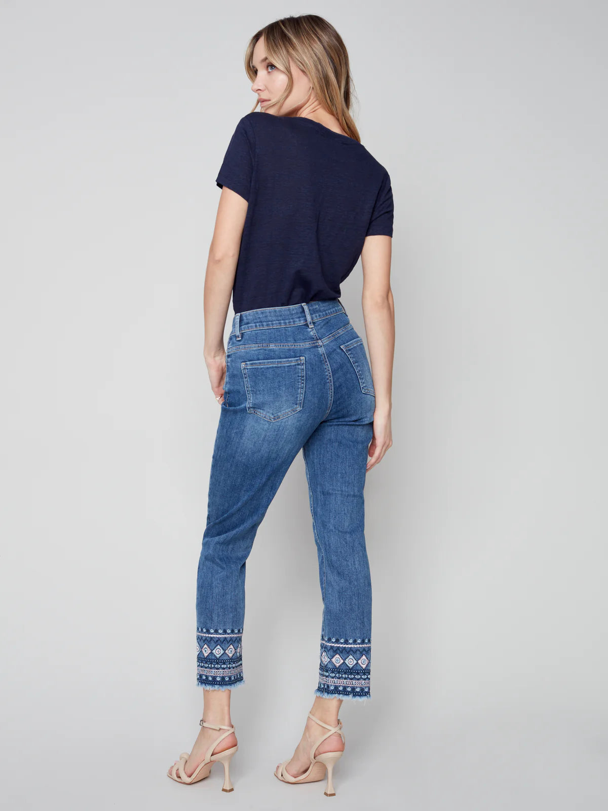 Charlie B Embroidered Hem Jeans