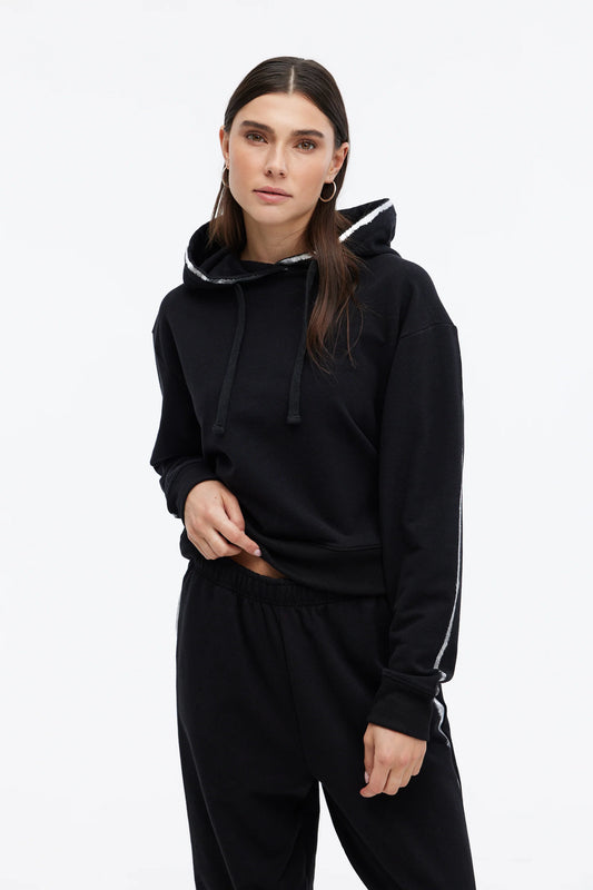 CHRLDR Molly Metallic Tipped - Crop Pullover Hoodie