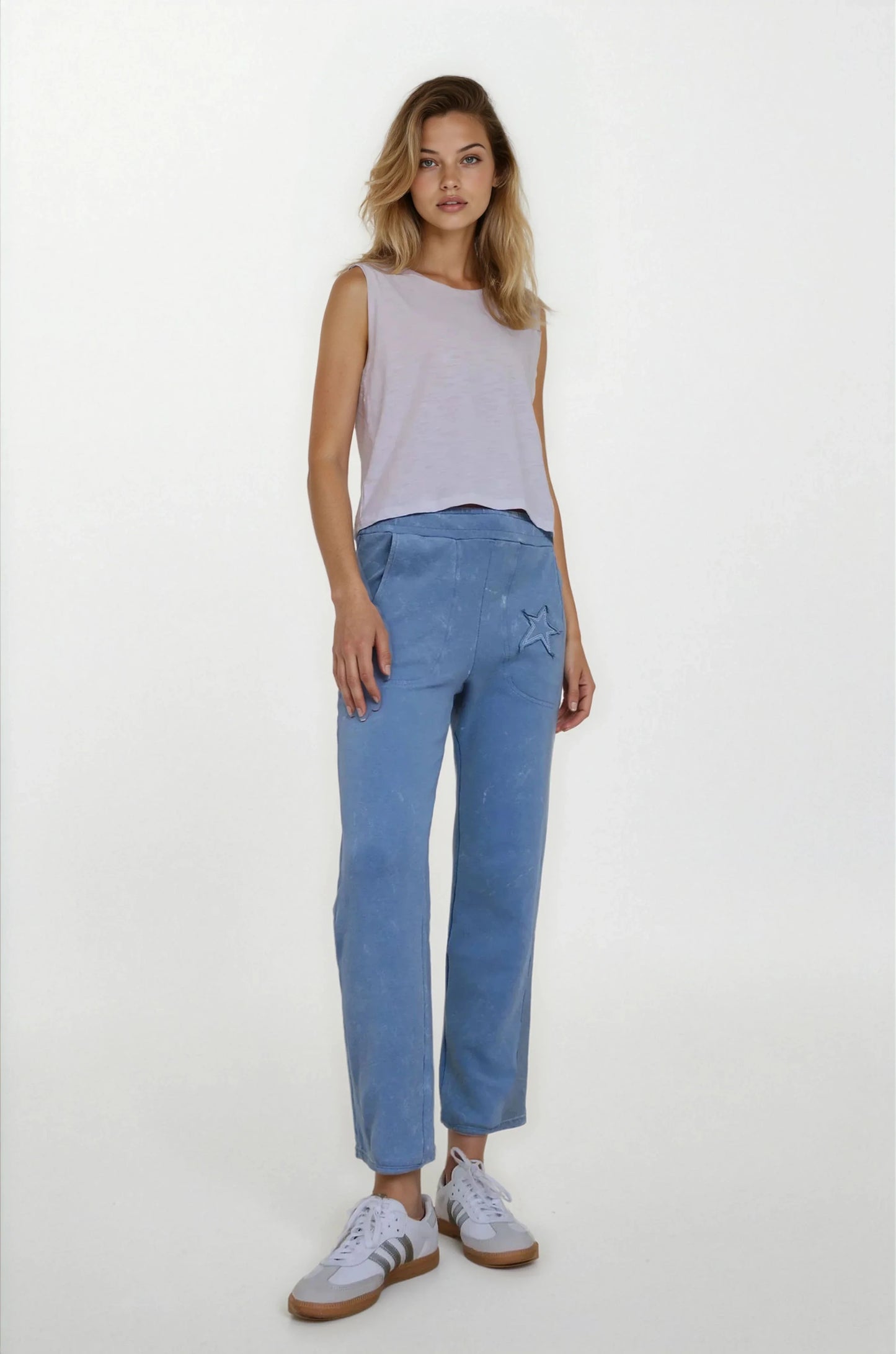 CHRLDR Starbound - Topstitch Pocket Cuff Joggers Blue
