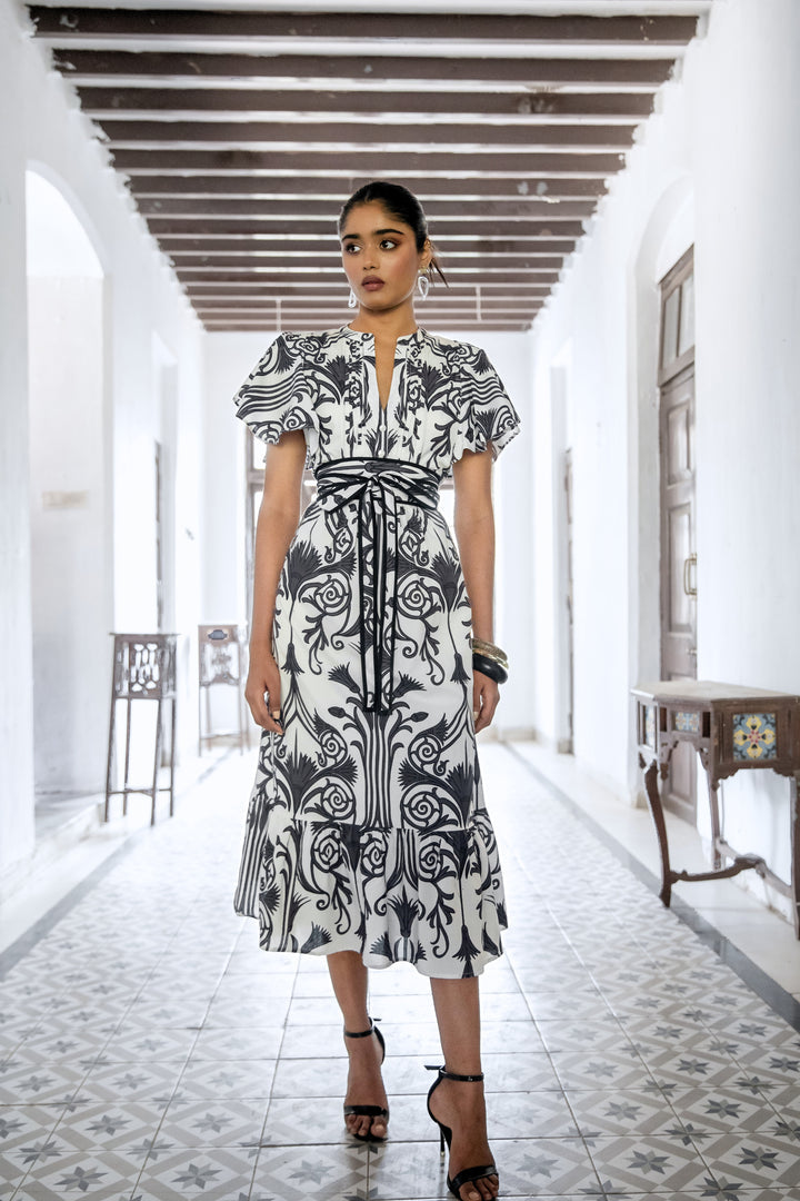 Beyond By Vera Leni Dress - Iron Veil Charcoal