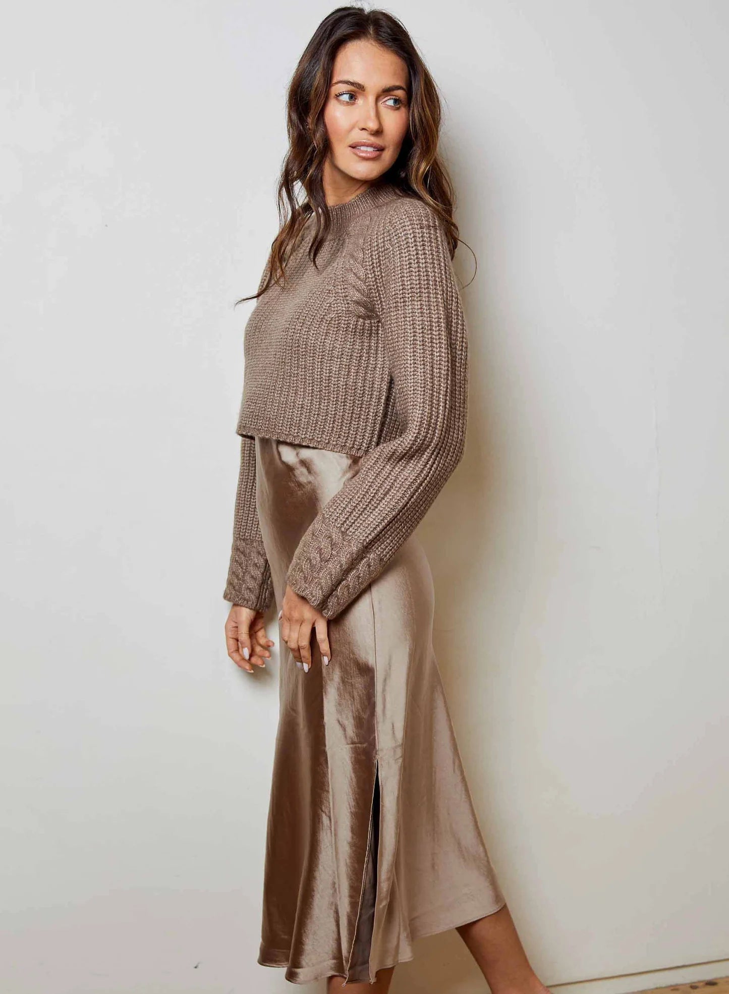 DH New York Kaz Sweater/Dress Combo Umber