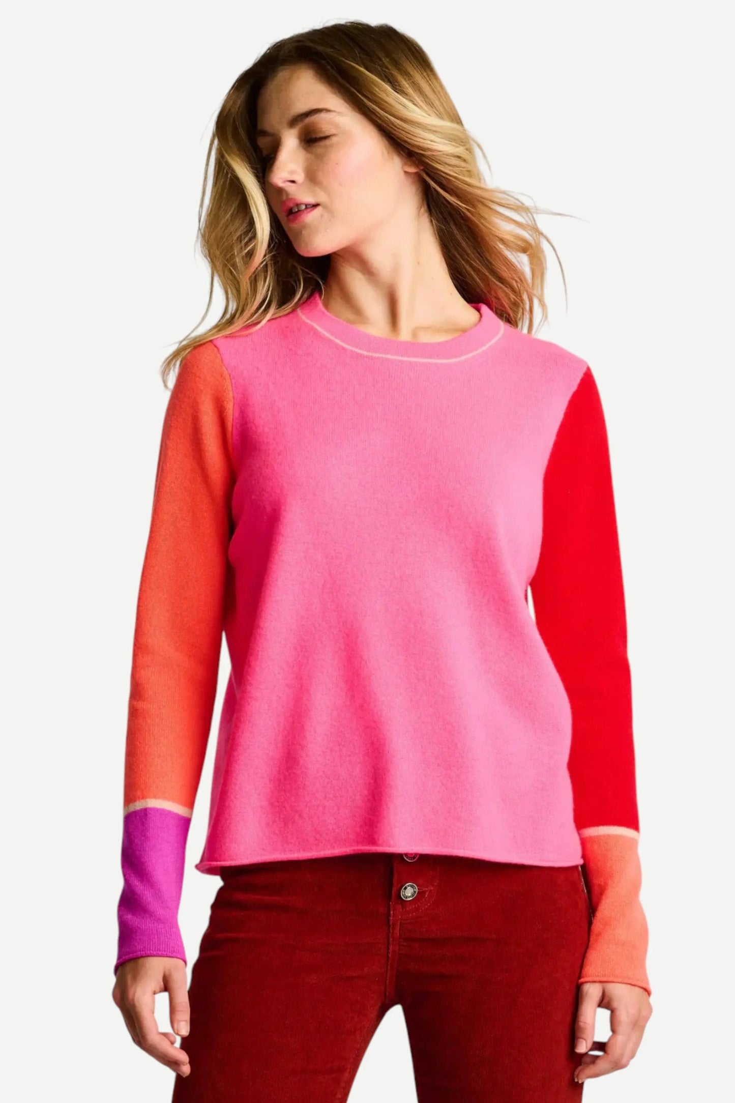 Lisa Todd Block Talk Sweater - Neon Pink Combo
