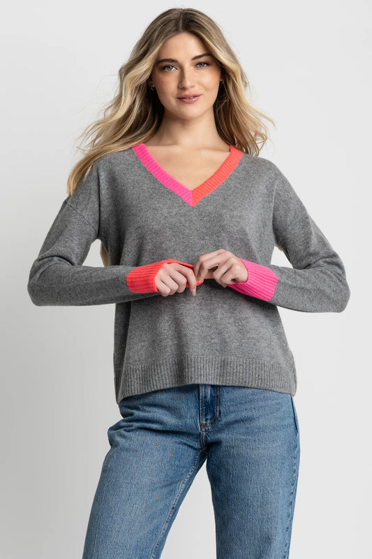 Lisa Todd Color Wheel Sweater Fog Carmel