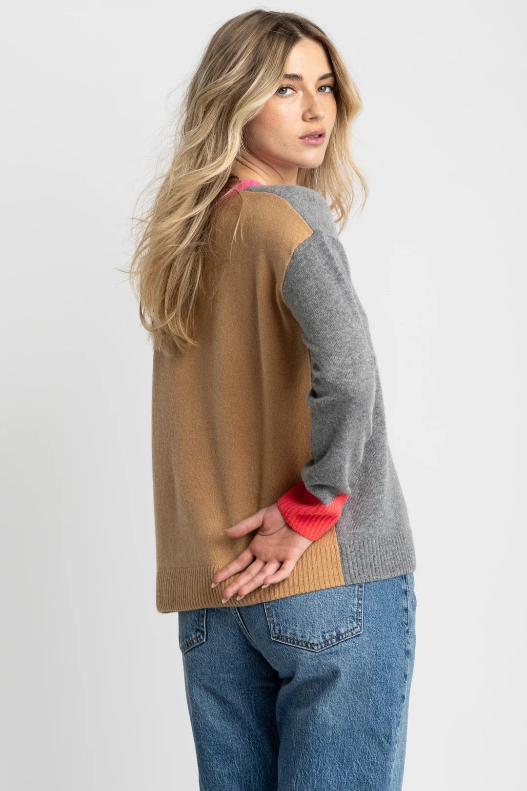 Lisa Todd Color Wheel Sweater Fog Carmel
