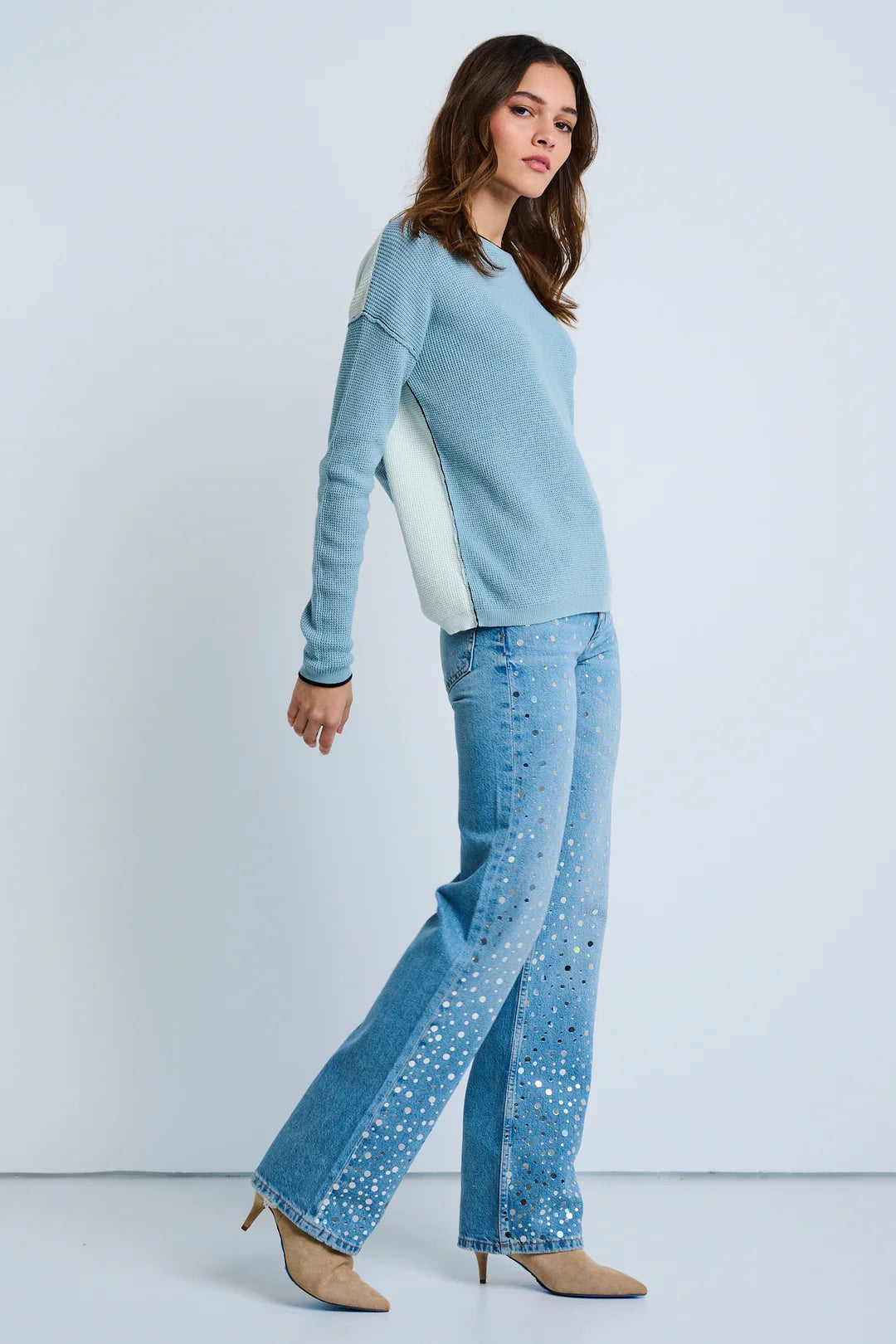 Lisa Todd Around Town Sweater - Dream Blue/Polar