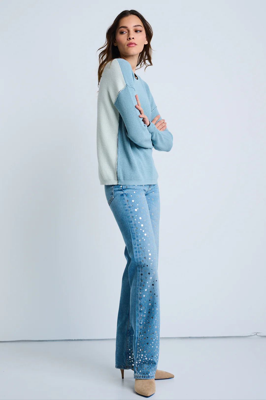 Lisa Todd Around Town Sweater - Dream Blue/Polar