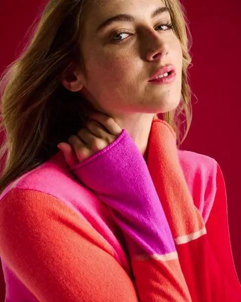 Lisa Todd Block Talk Sweater - Neon Pink Combo