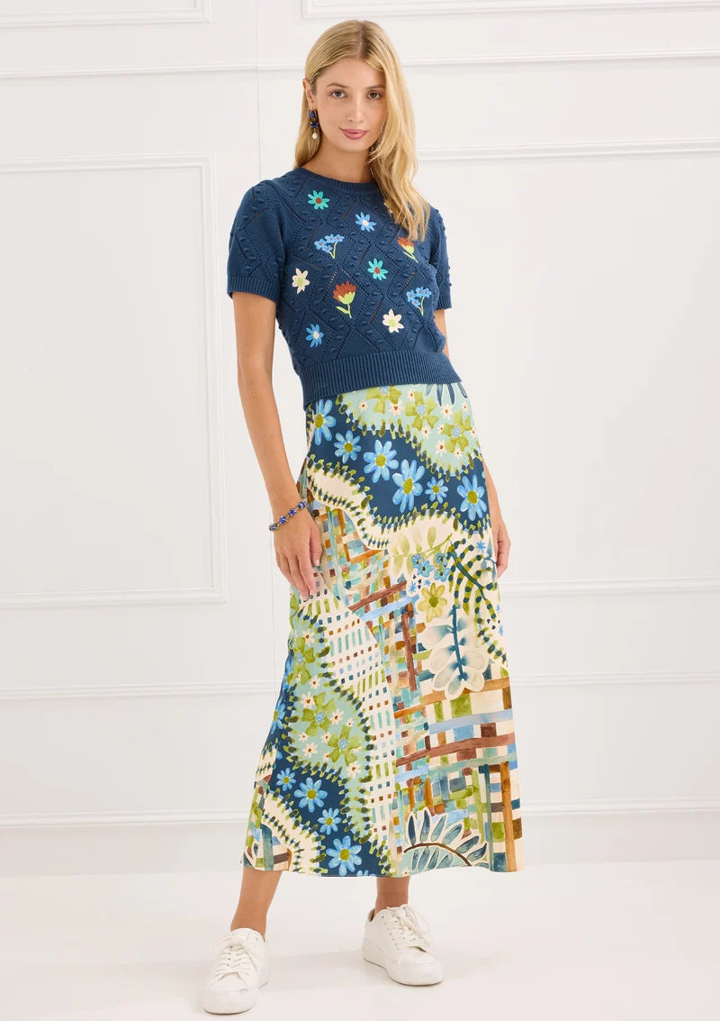 Alivia Hillary Skirt | Navy Mosaic