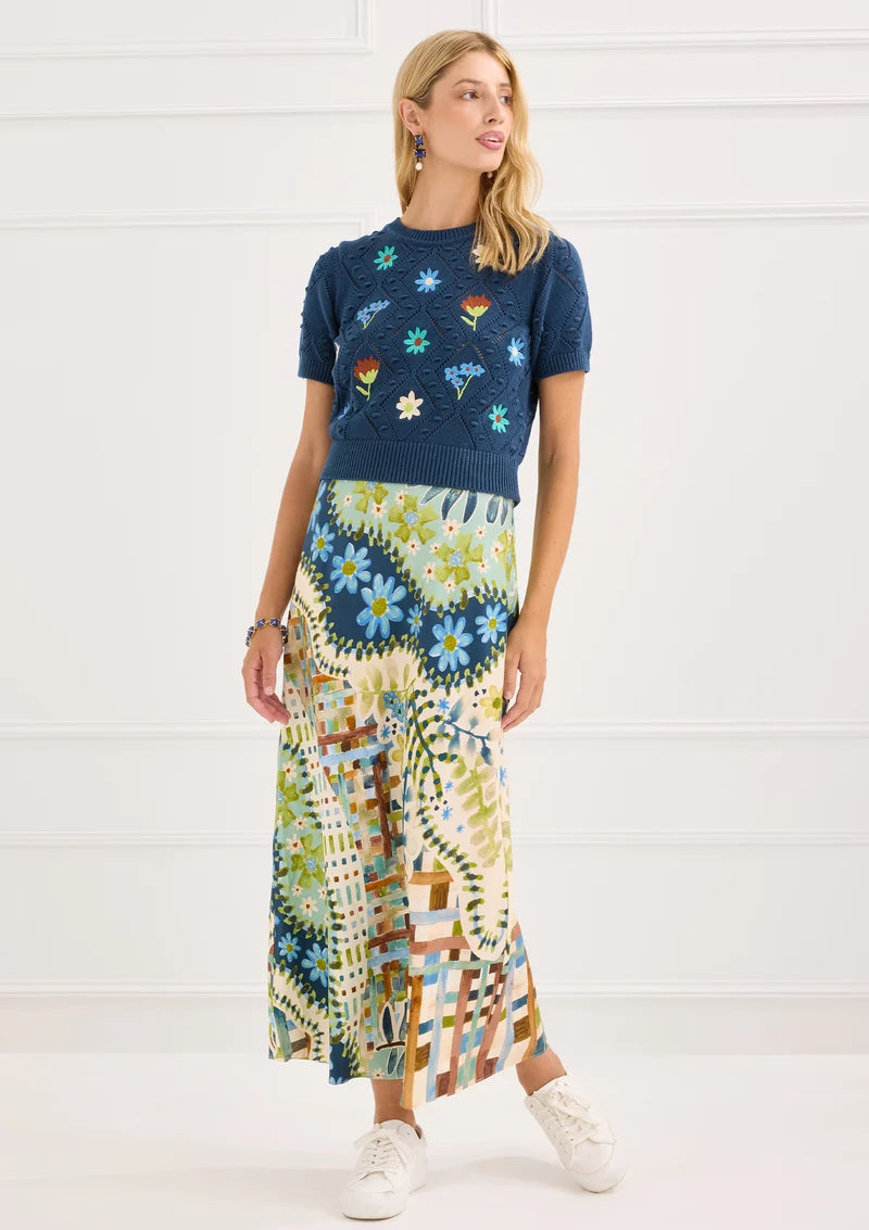 Alivia Hillary Skirt | Navy Mosaic