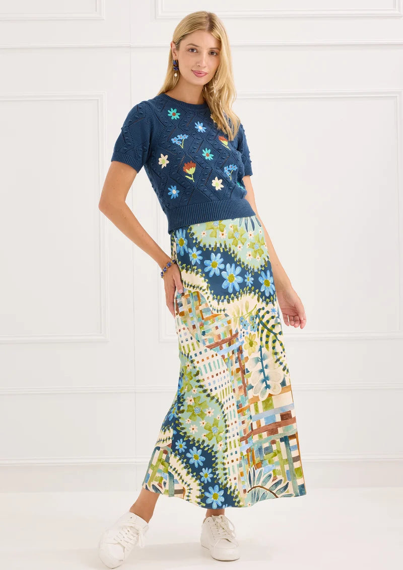 Alivia Hillary Skirt | Navy Mosaic