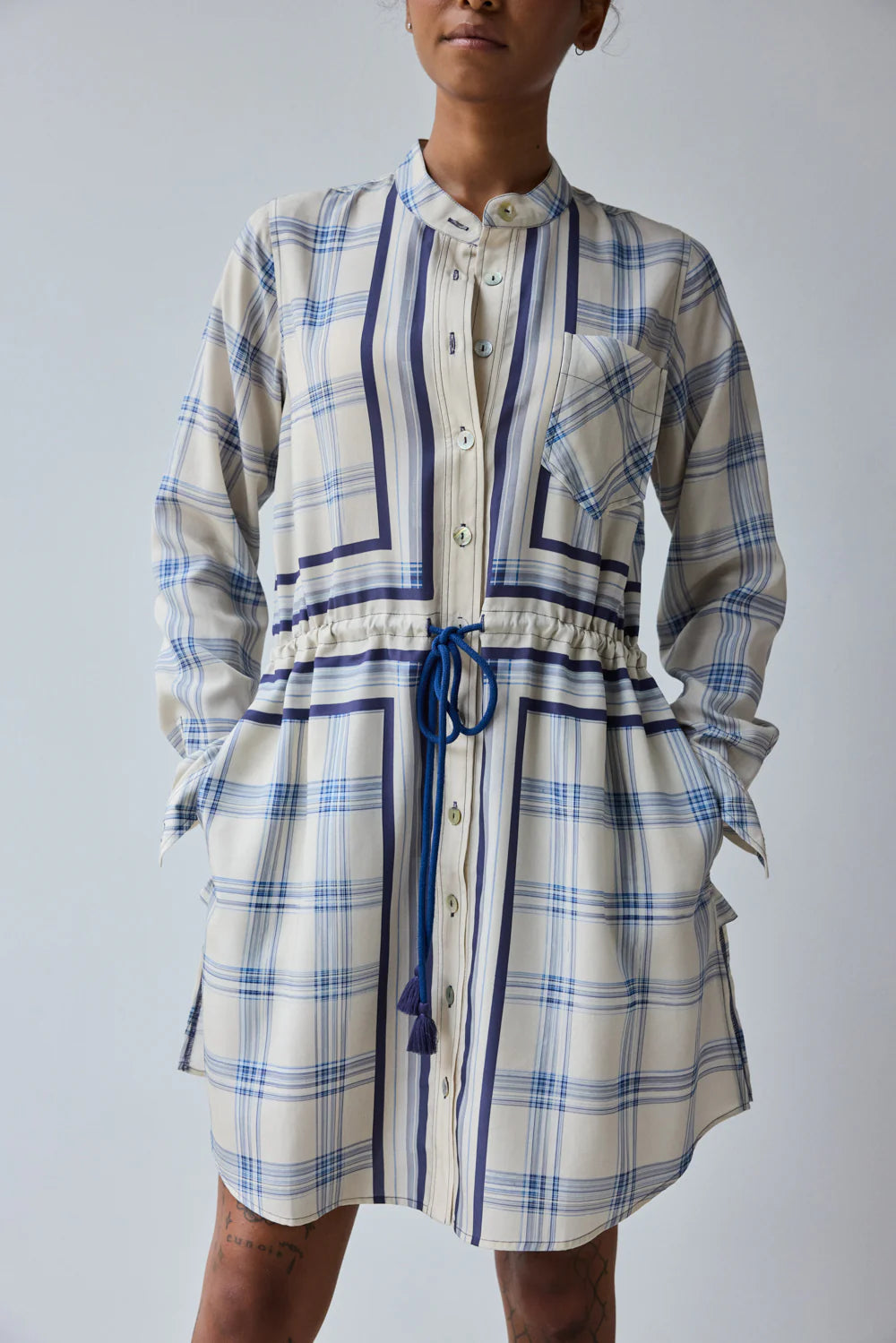 Hope For Flowers Band Collar Mini - Warp Dyed Plaid