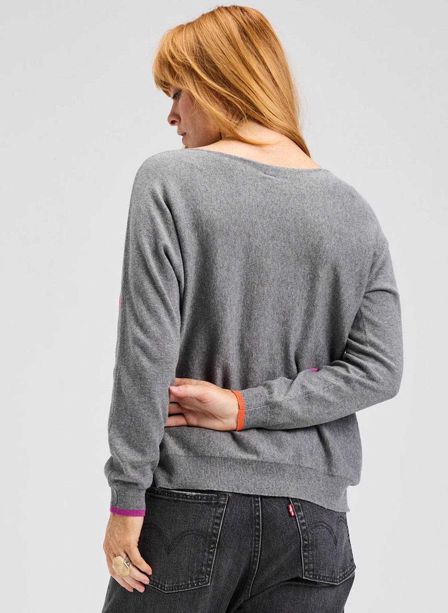 Zaket & Plover Intarsia Hearts Sweater - Cloud