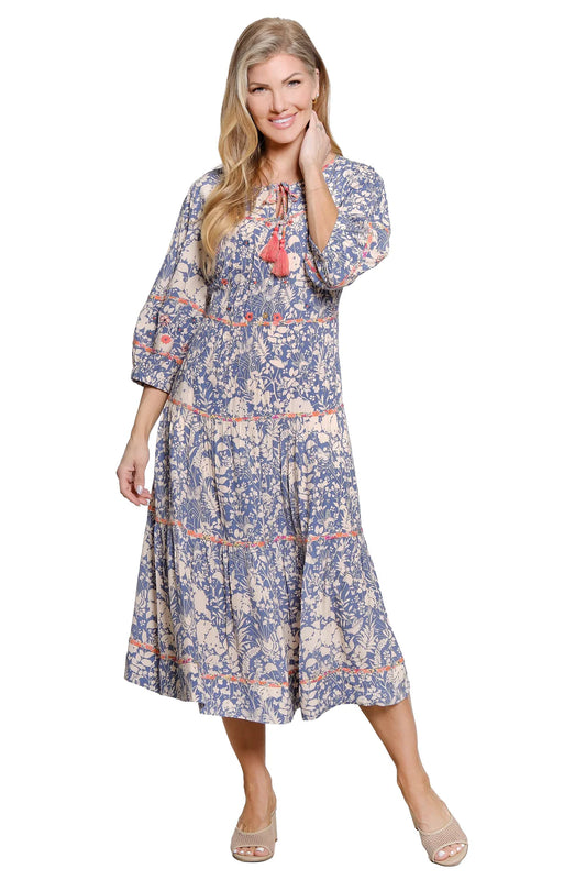 John Mark Floral Tiered Dress