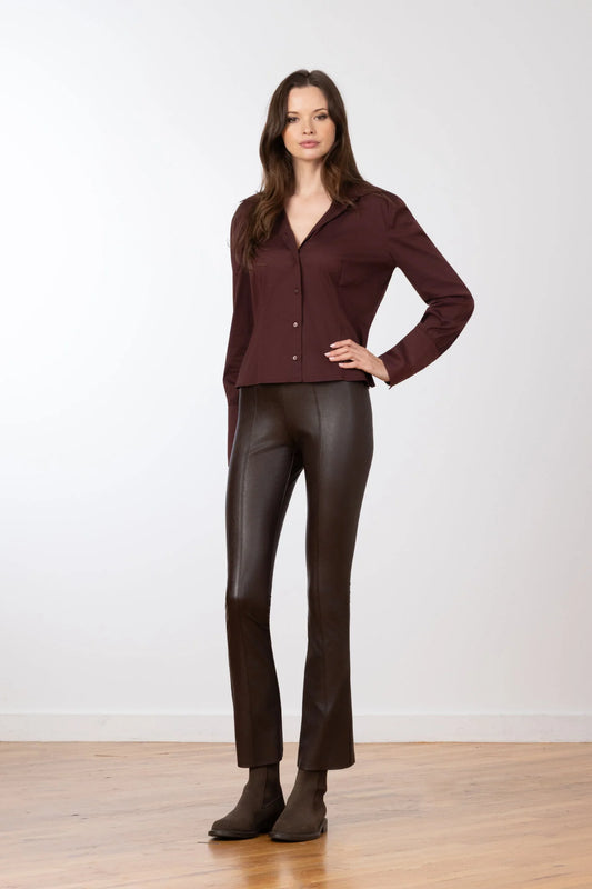 Avenue Montaigne Jetset Pant - Pleather Brown