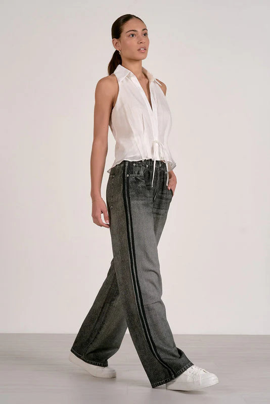 Elan Jojo Denim Track Sweatpant Charcoal