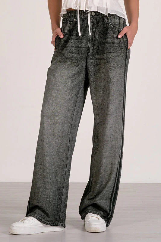 Elan Jojo Denim Track Sweatpant Charcoal