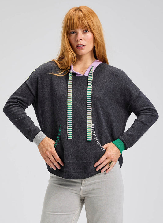 Zaket & Plover Joey Pocket Hoodie - Charcoal