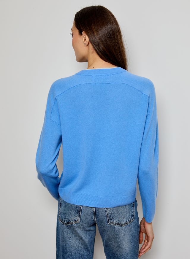 Design History V Neck Sweater | Cornflower/Griffin