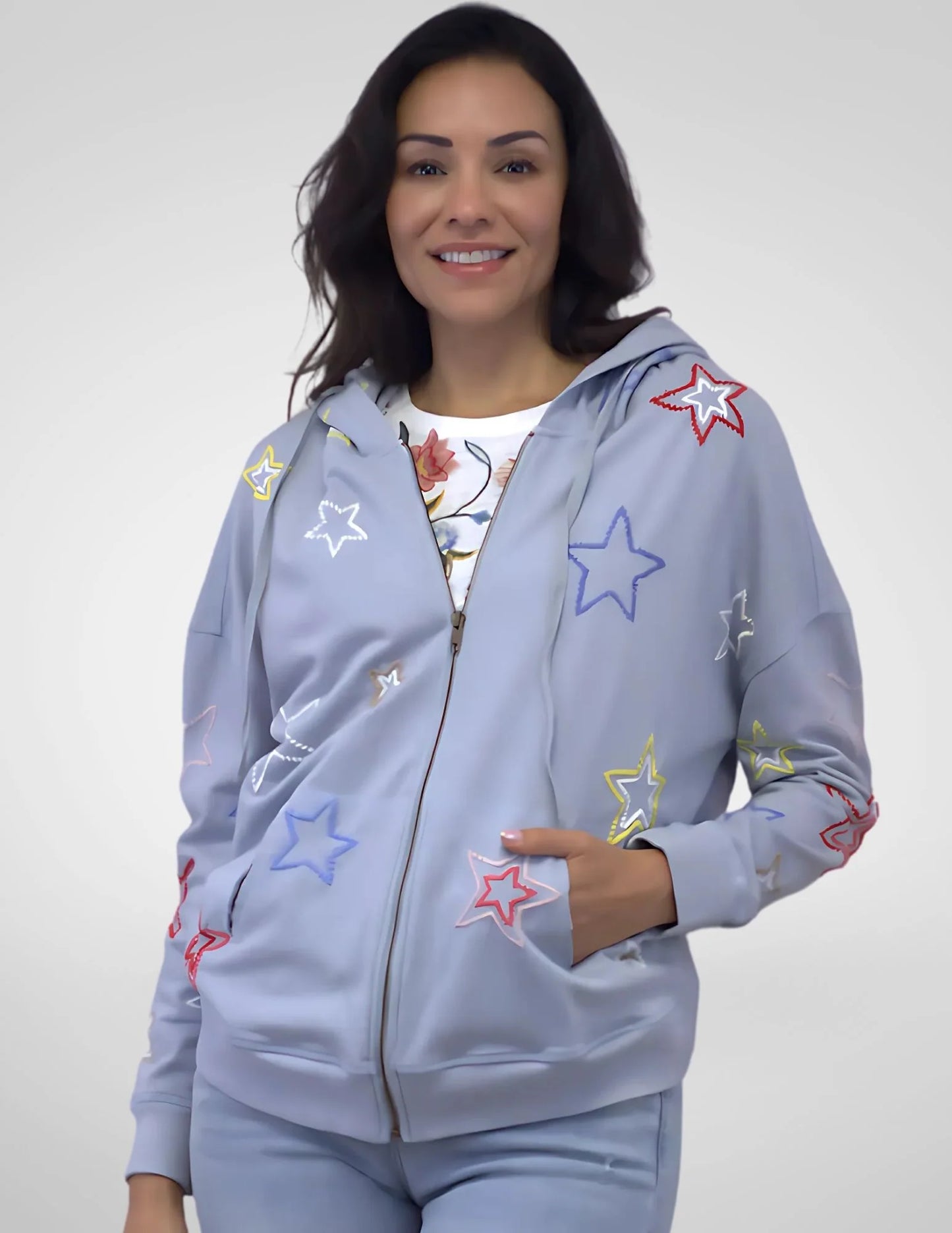 Caite & Kyla Seo Rima Jacket - Blue Fog