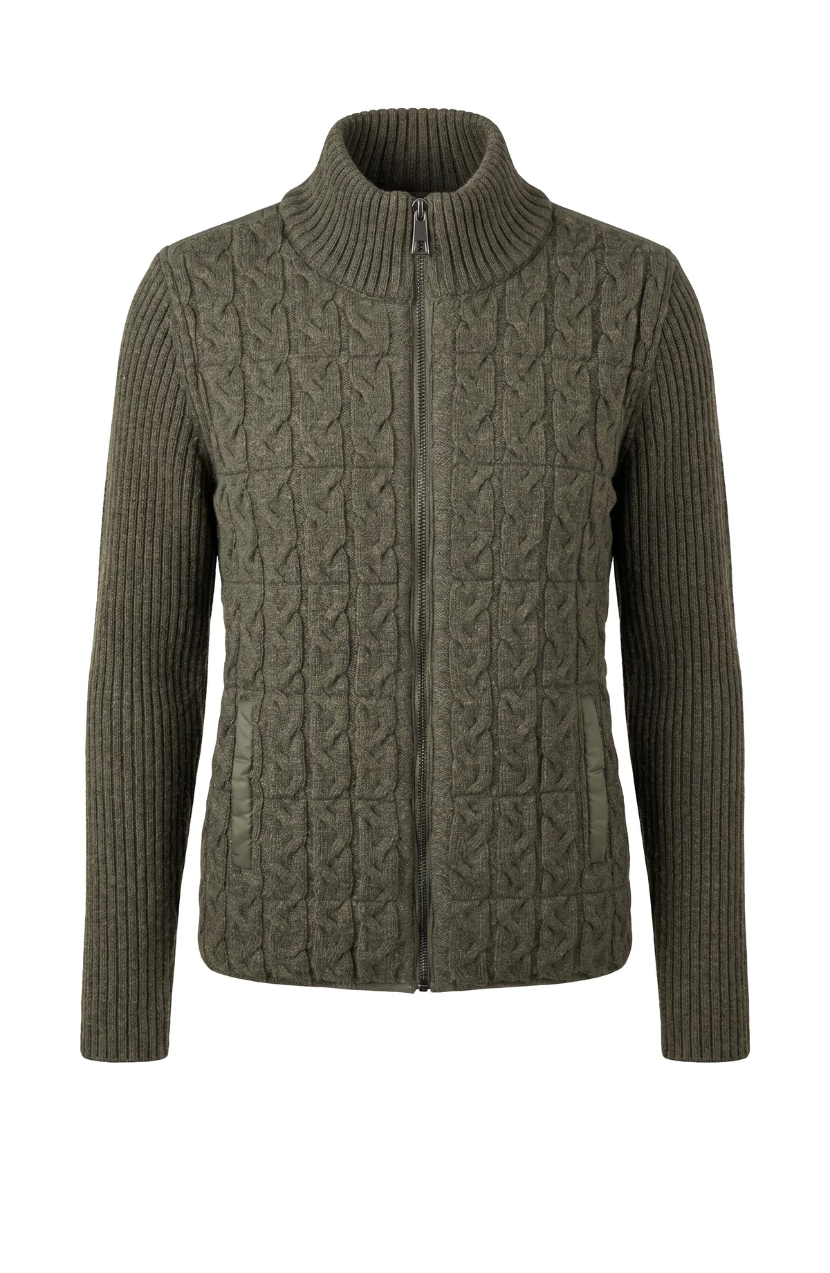 Liverpool Zip Front Quilted Sweater Jacket