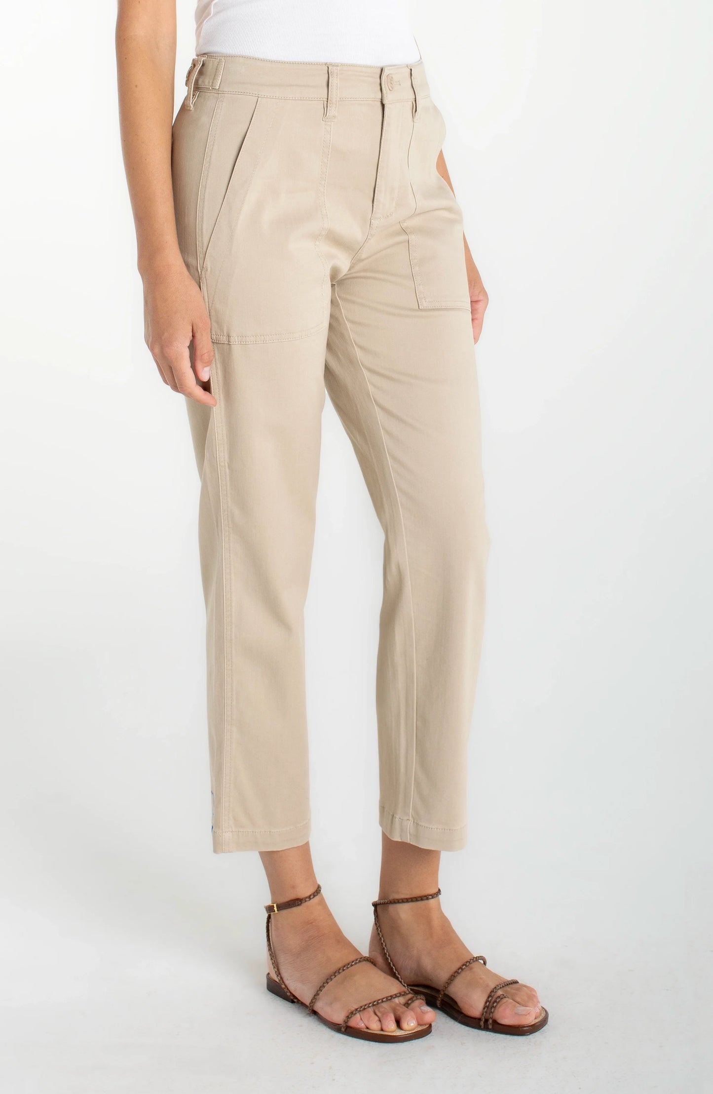 Liverpool Utility Crop Straight With Side Tabs Safari Sand
