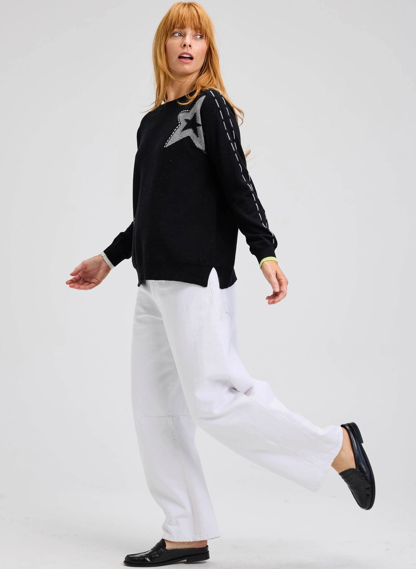 Zaket & Plover Threaded Star Sweater - Black