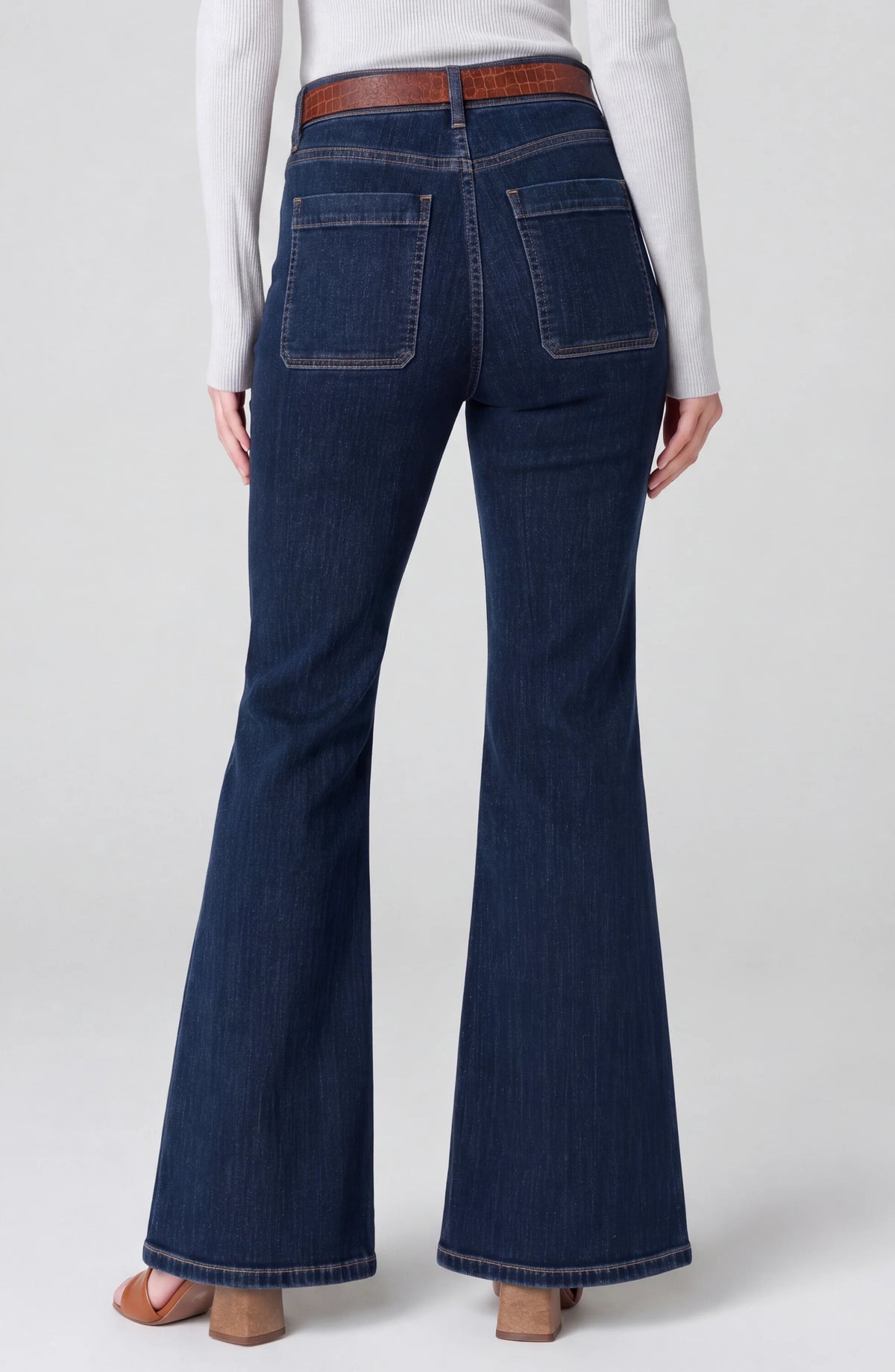 Liverpool Hannah Flare W/Vintage Patch Pockets | Collegiate Blue