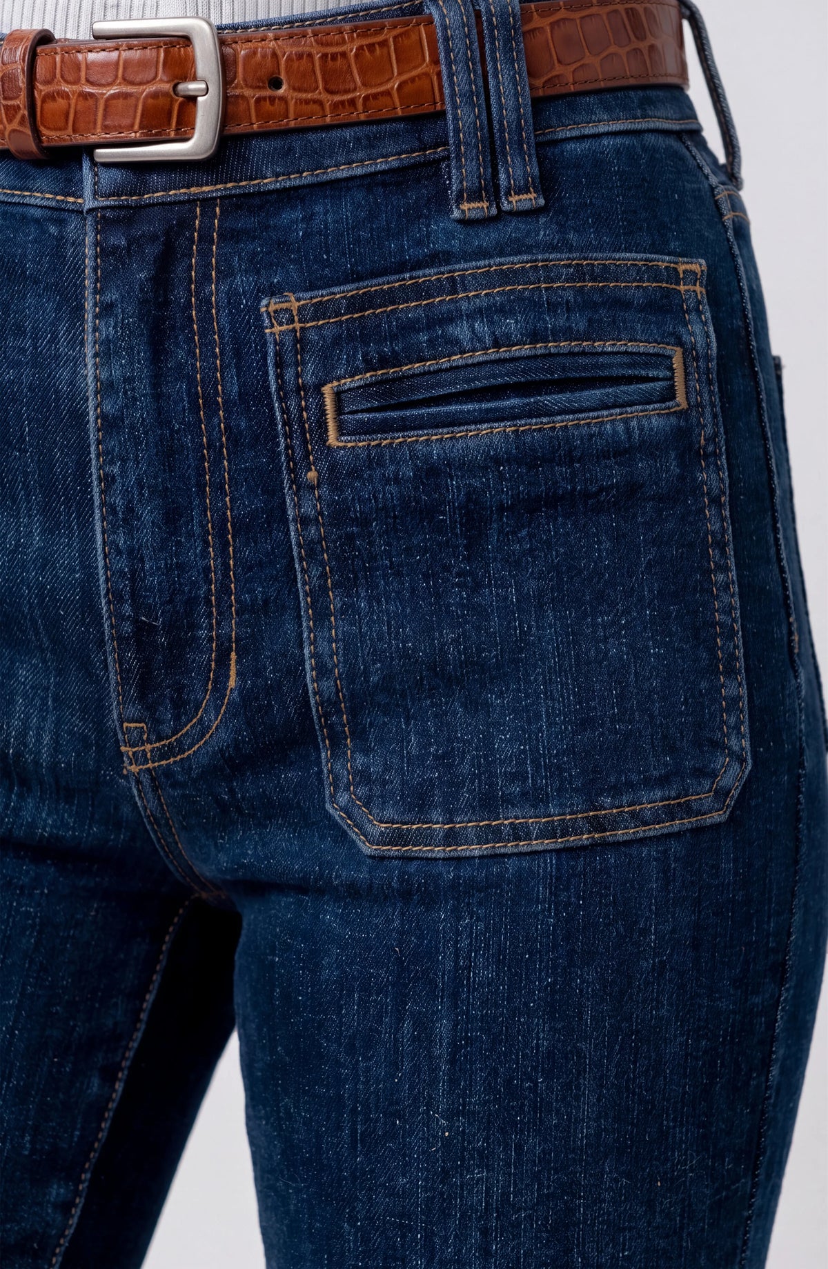 Liverpool Hannah Flare W/Vintage Patch Pockets | Collegiate Blue