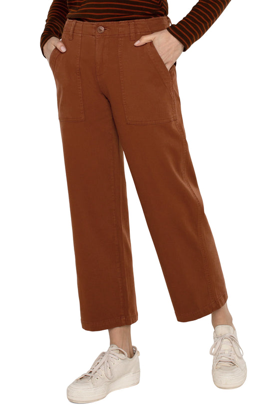 Liverpool Cargo Wide Leg Crop Burlywood