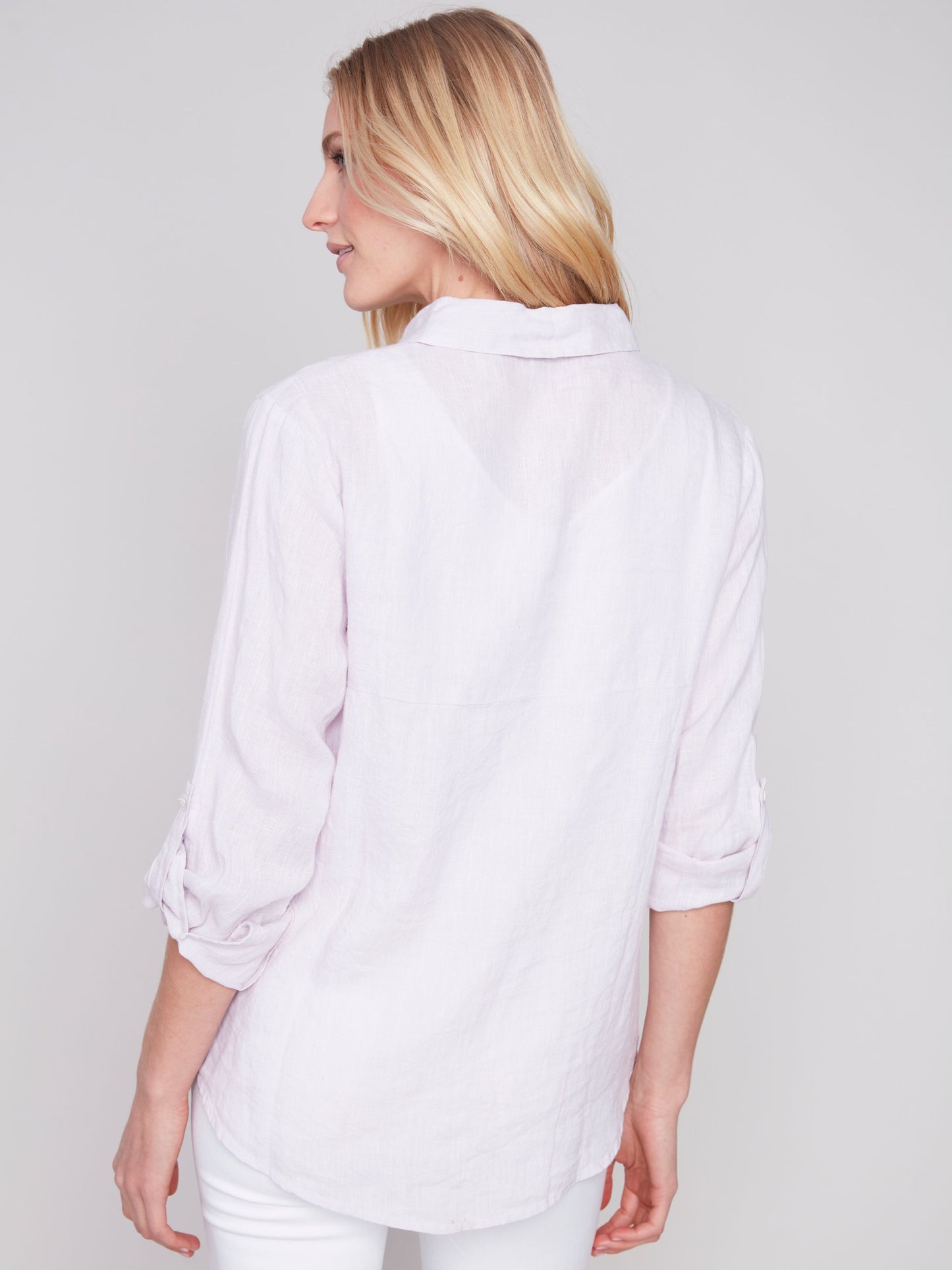 Charlie B Linen Shirt-Lavender