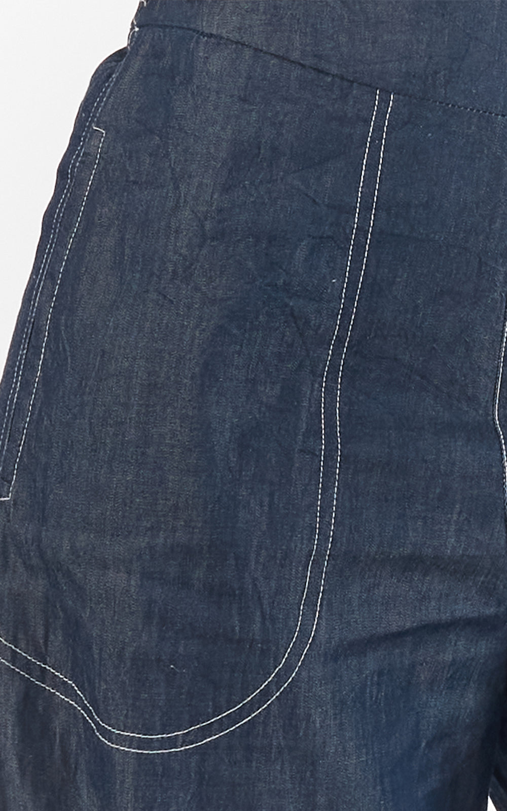 Rubyyaya Pula Pant -  Denim/White Stitch