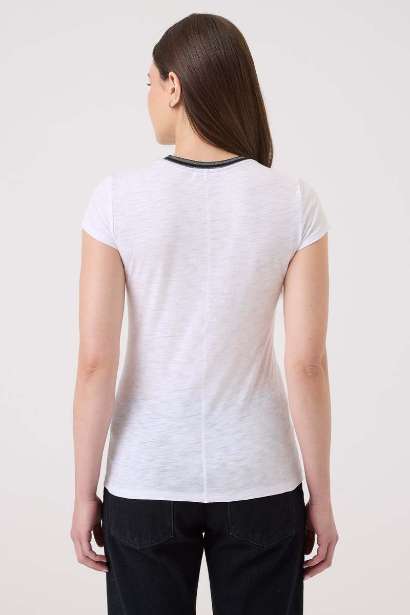 Goldie S/S GMT Tipped Ringer Tee White