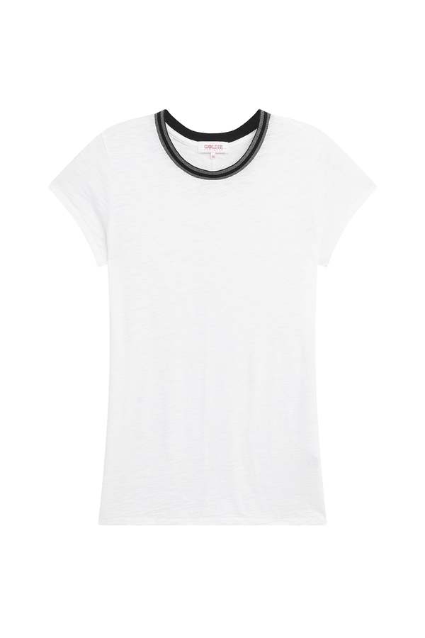 Goldie S/S GMT Tipped Ringer Tee White