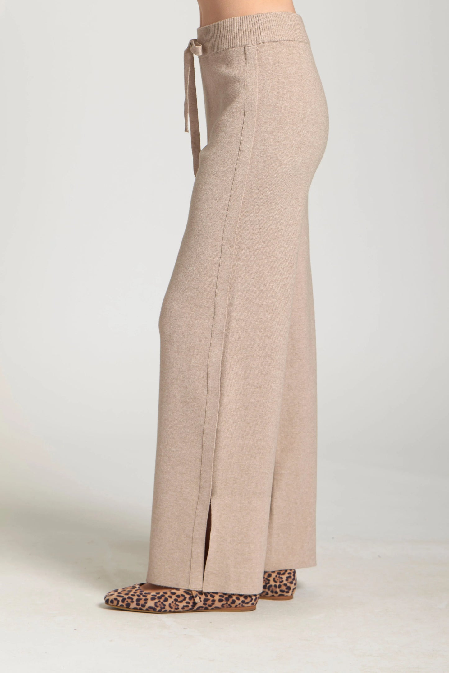APNY Pull-On Pant With Split Hem Heather Sand