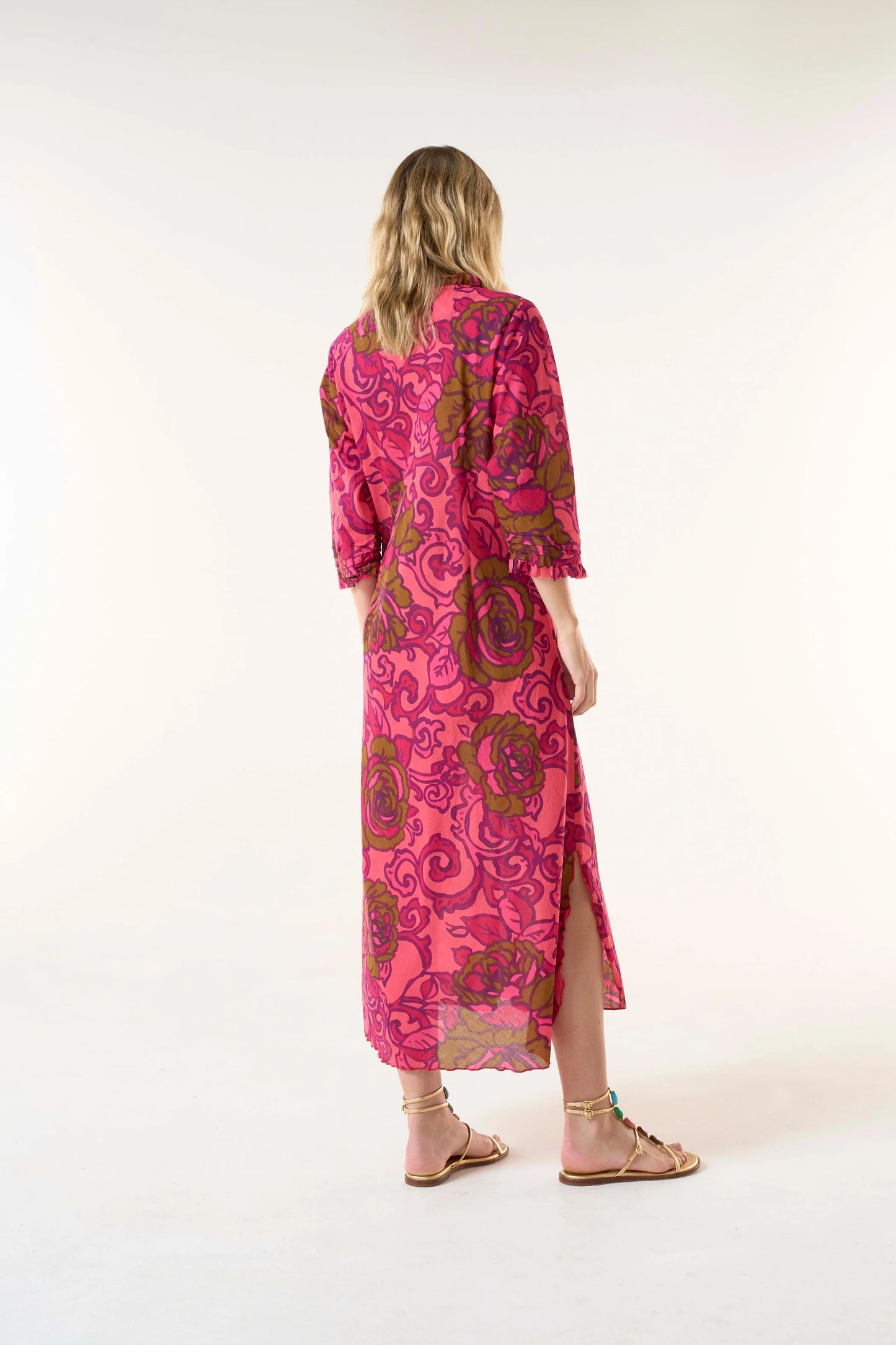One Season Long Poppy San Sebastian Dress -  Hot Coral