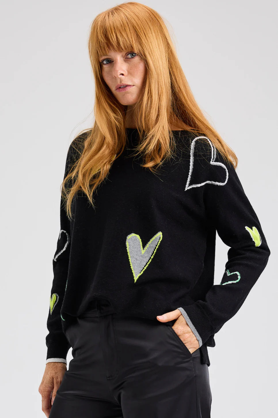 Zaket & Plover Intarsia Hearts Sweater - Black