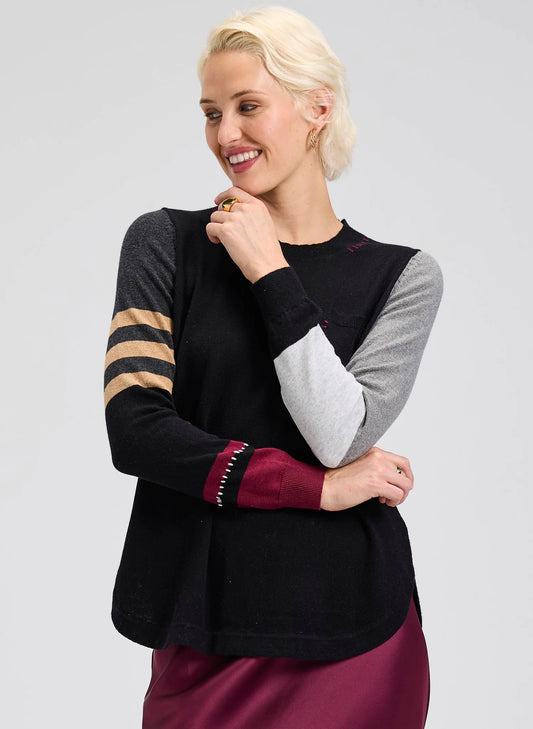 Zaket & Plover Spliced Sweater - Black