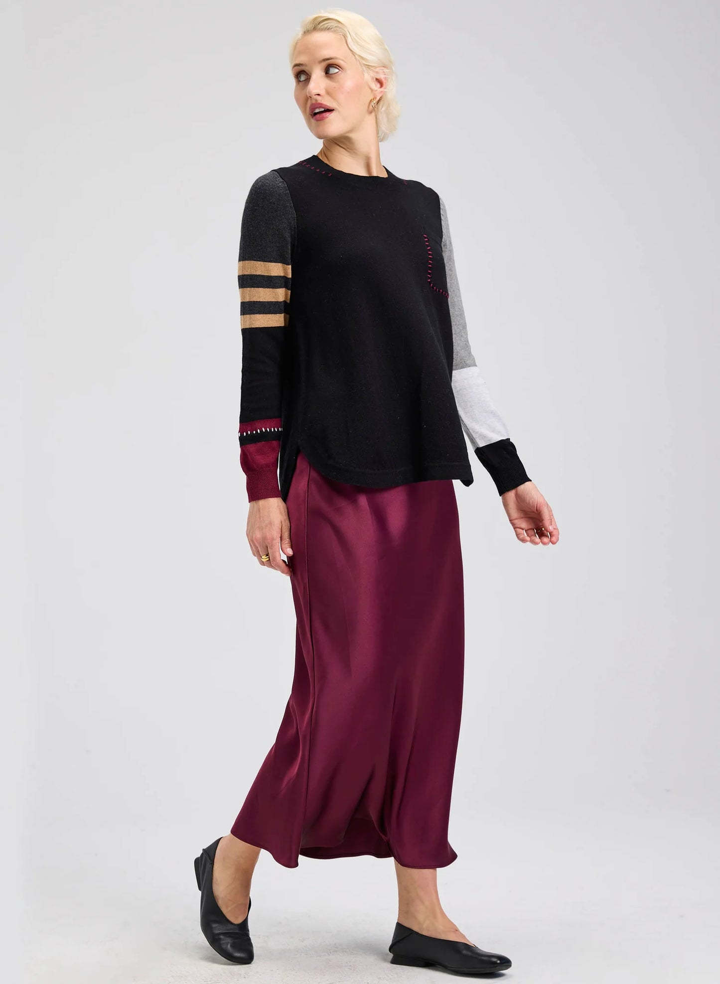 Zaket & Plover Spliced Sweater - Black