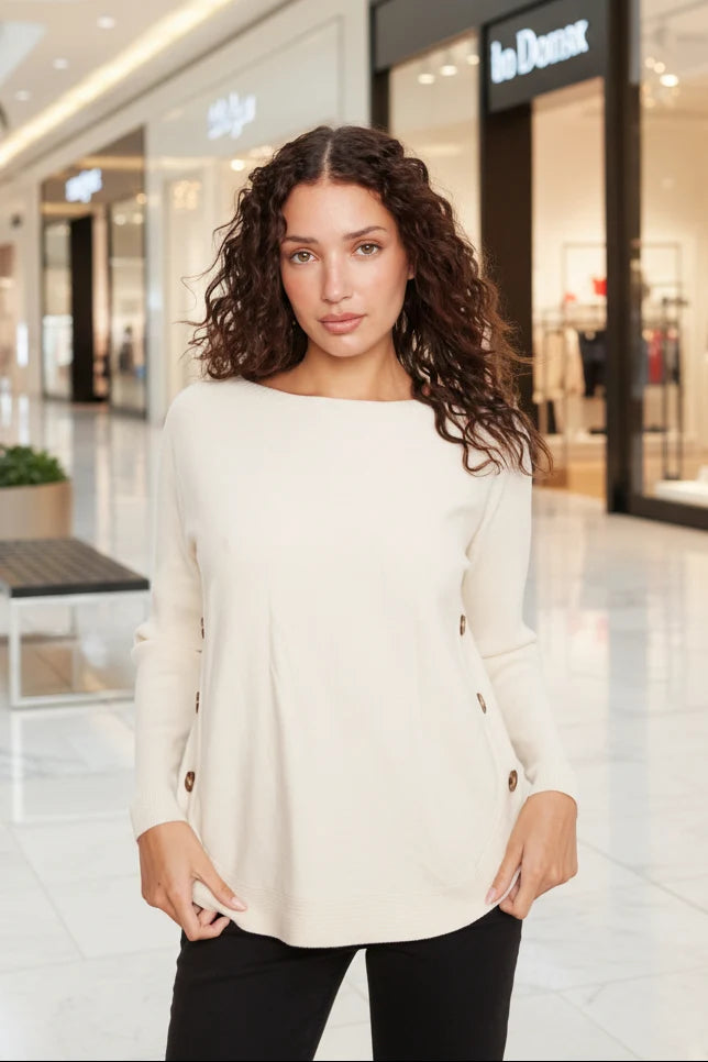 Charlie B Side Button Sweater