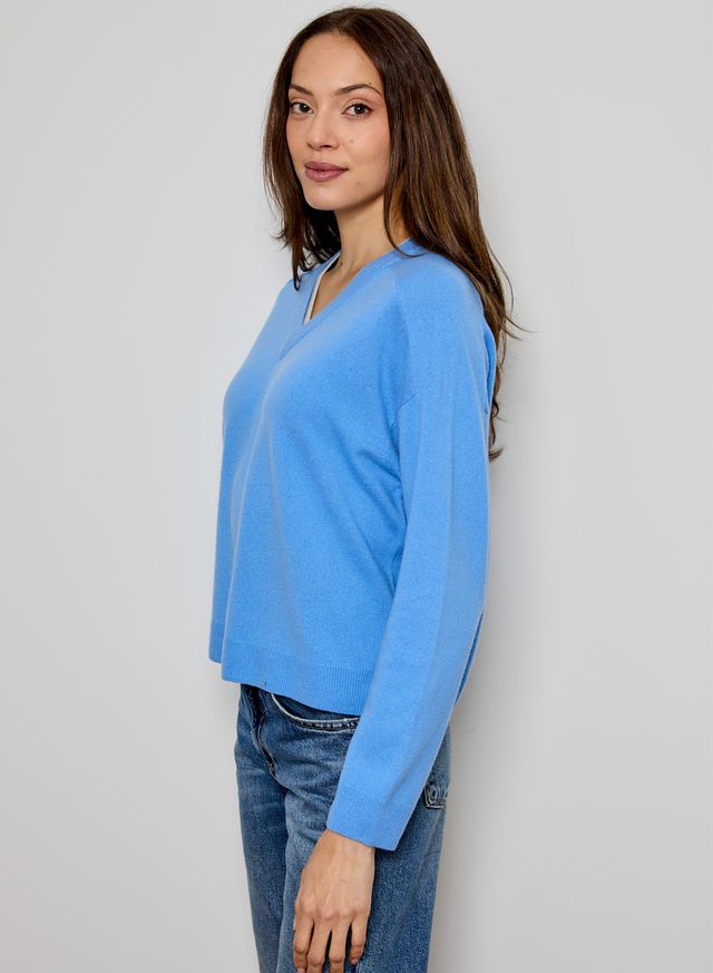 Design History V Neck Sweater | Cornflower/Griffin