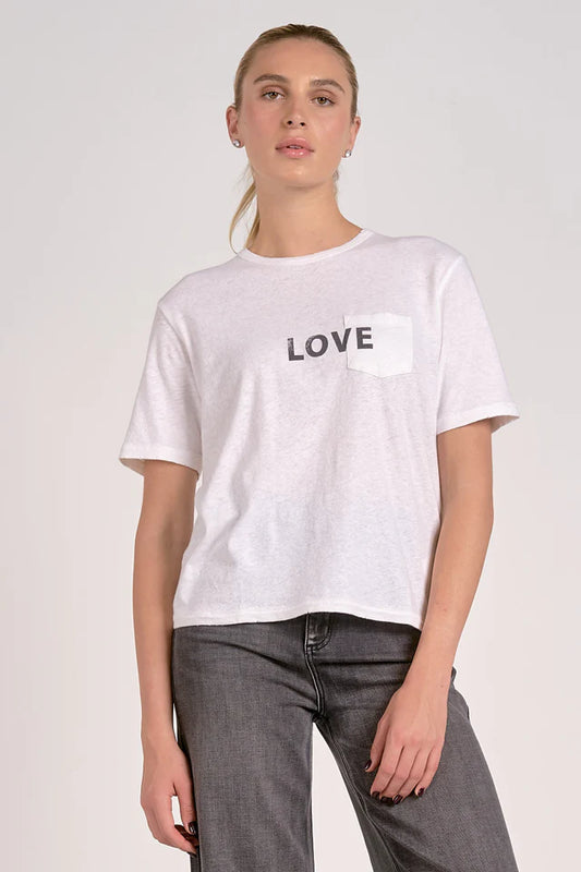Elan Pocket Love Tee White