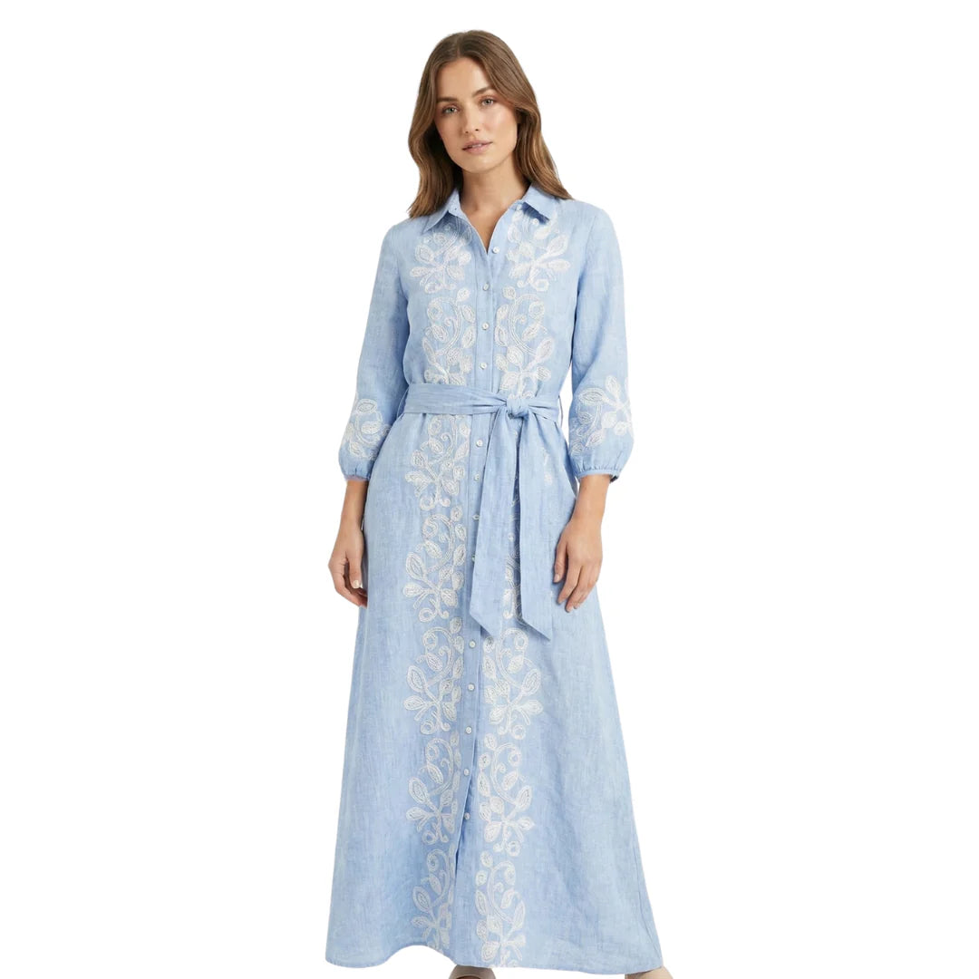 Helen Maxi Dress - Blue Chambray