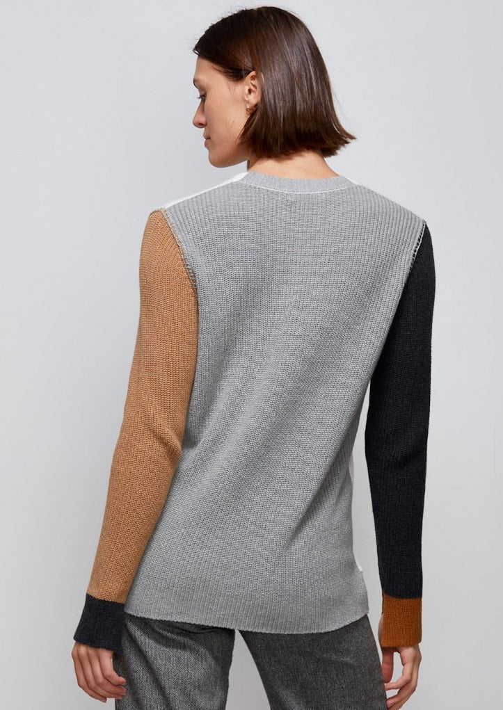 Zaket & Plover Color Block Rib Sweater ZP5349U