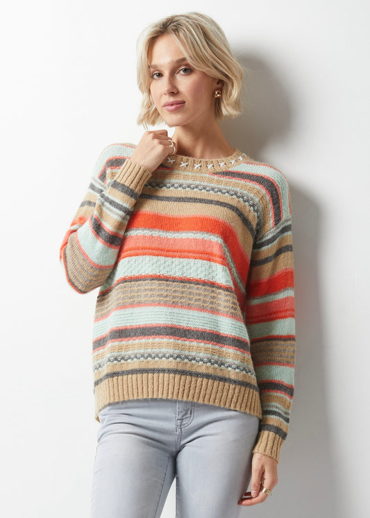 Zaket & Plover Textured Crew Sweater - Oat