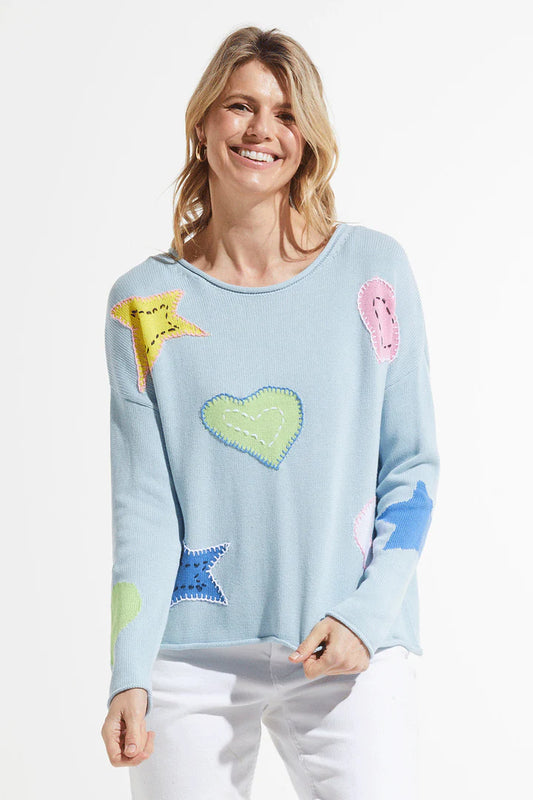 Zaket & Plover To The Moon Sweater Sky  ZP7425U