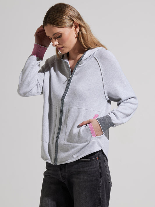 Zaket & Plover Chunky Cotton Hoodie Lt. Marl  ZP7455