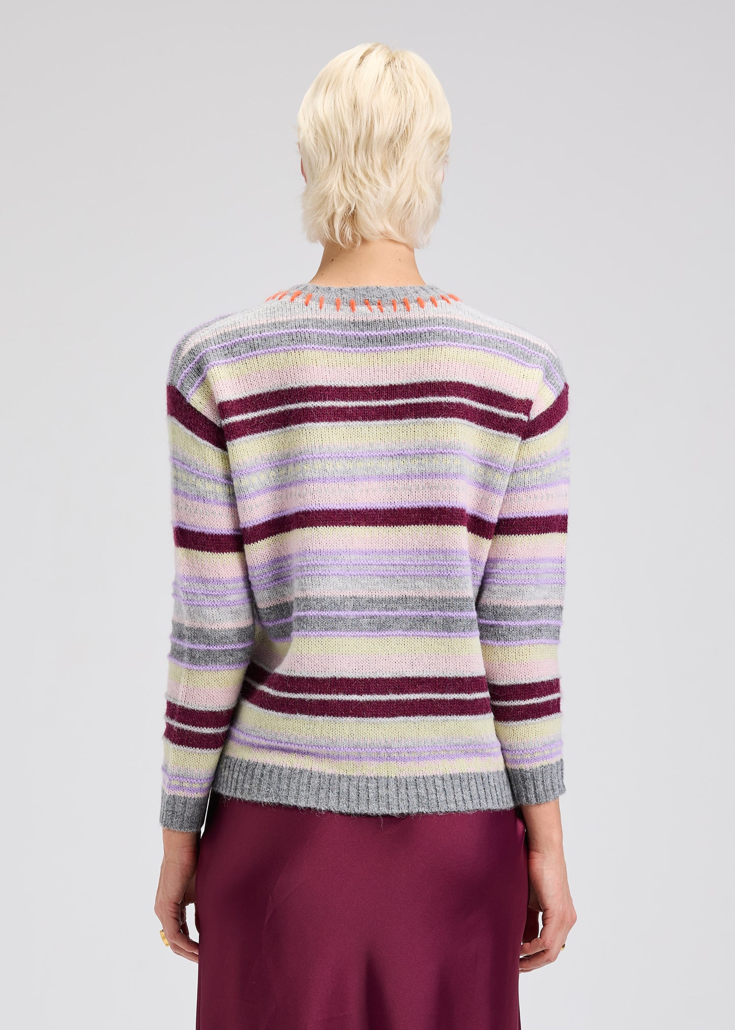 Zaket & Plover  Mohair Stripe Sweater - Cloud