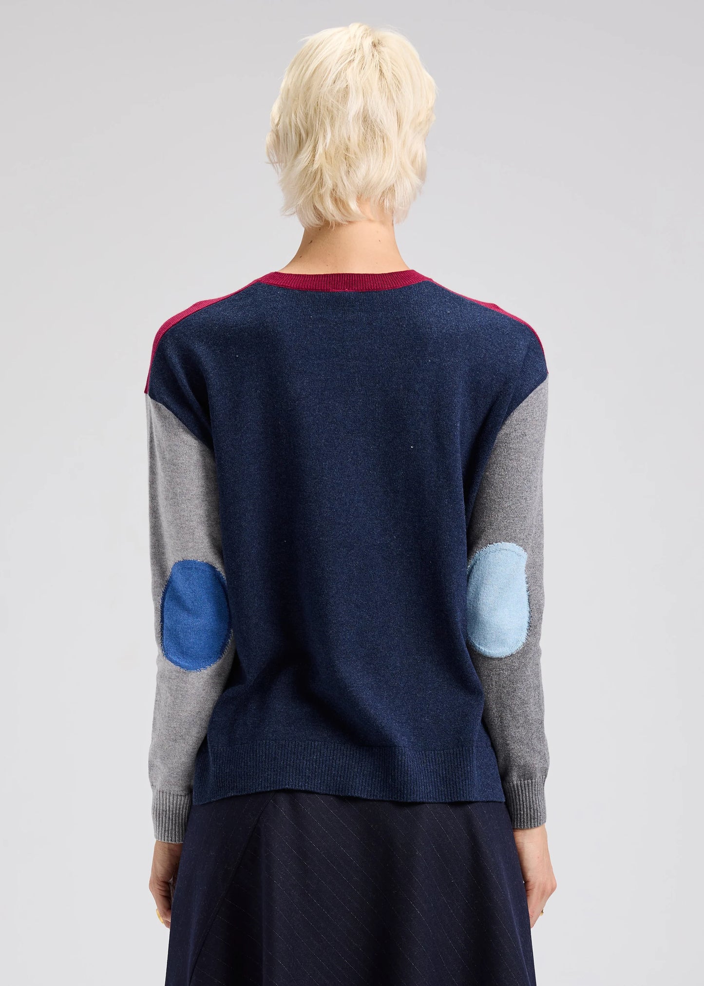 Zaket & Plover Elbow Intarsia Sweater - Beetroot