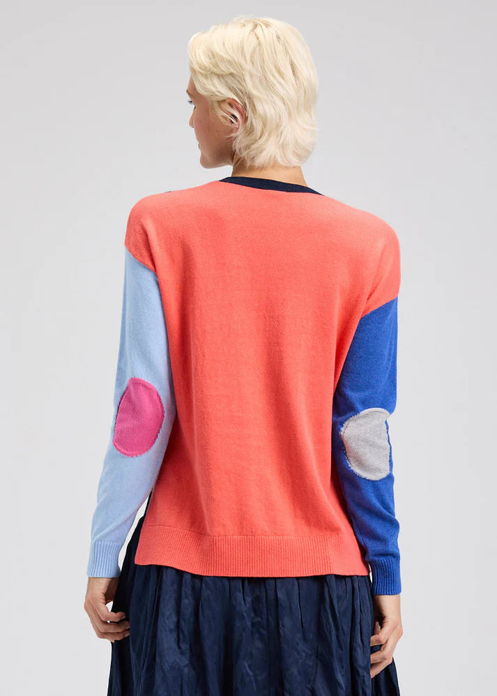 Zaket & Plover Elbow Intarsia Sweater - Dark Denim